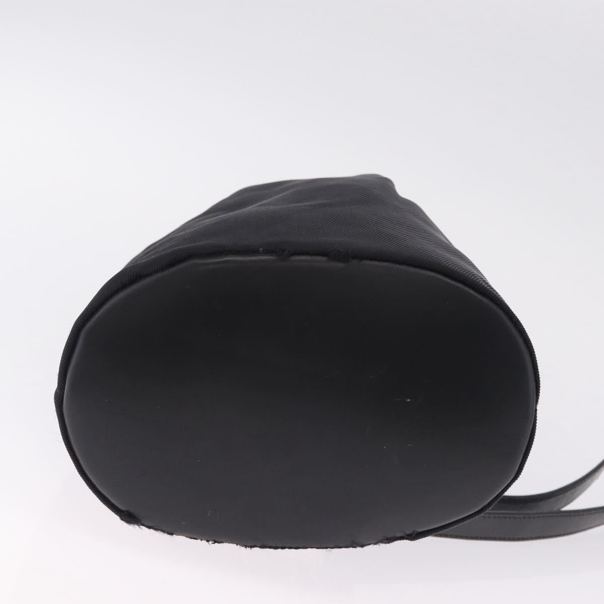 GUCCI Bamboo Hand Bag Nylon 2way Black Silver Auth BA17005