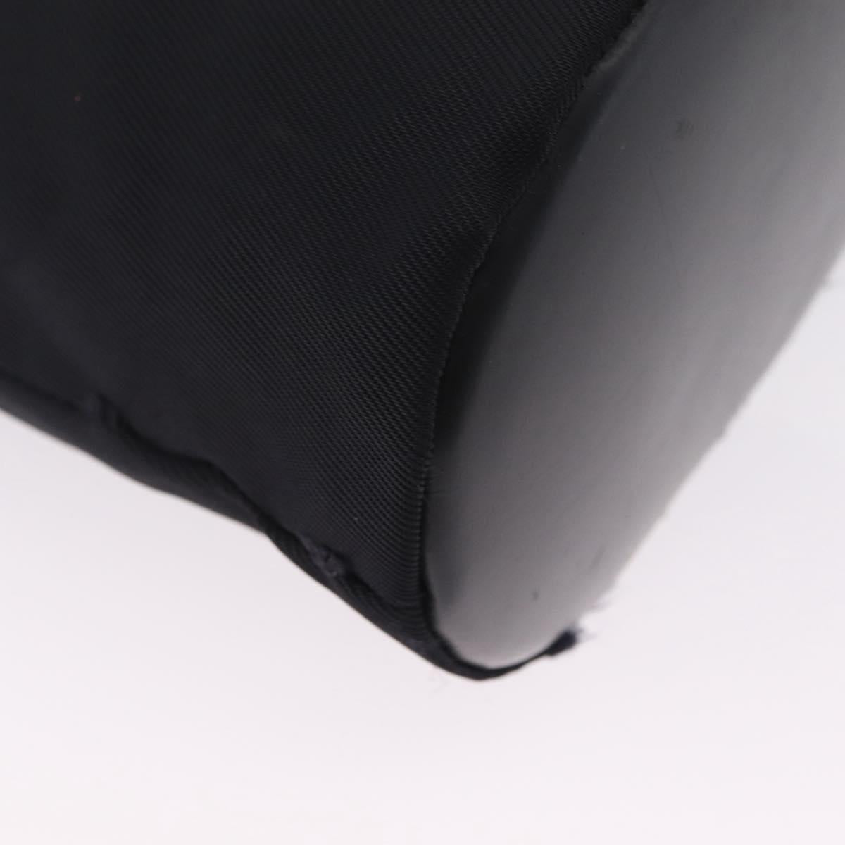 GUCCI Bamboo Hand Bag Nylon 2way Black Silver Auth BA17005