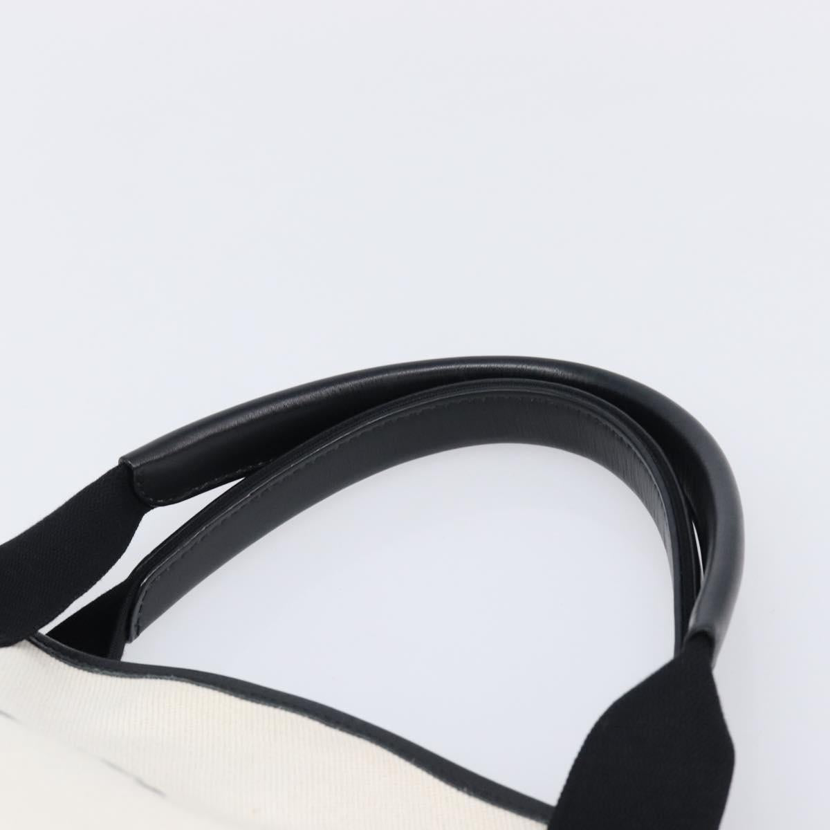 Balenciaga Navy Cabas S Hand Bag Canvas White Black 339933 Auth BA17006A