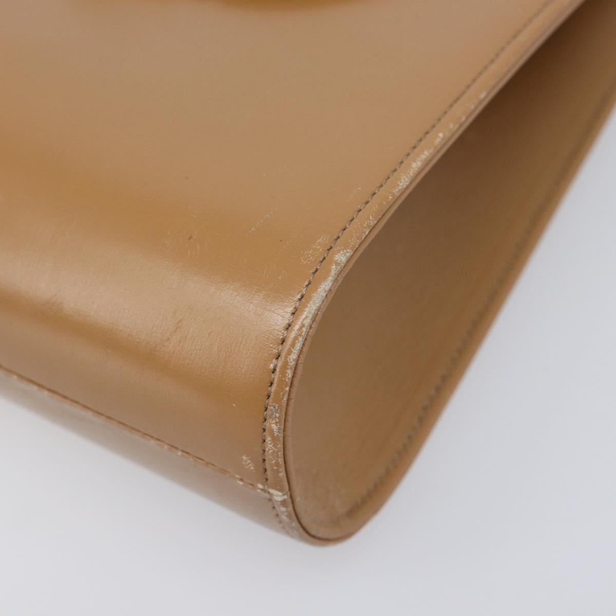 Christian Dior Hand Bag Leather Beige Gold Auth BA17007
