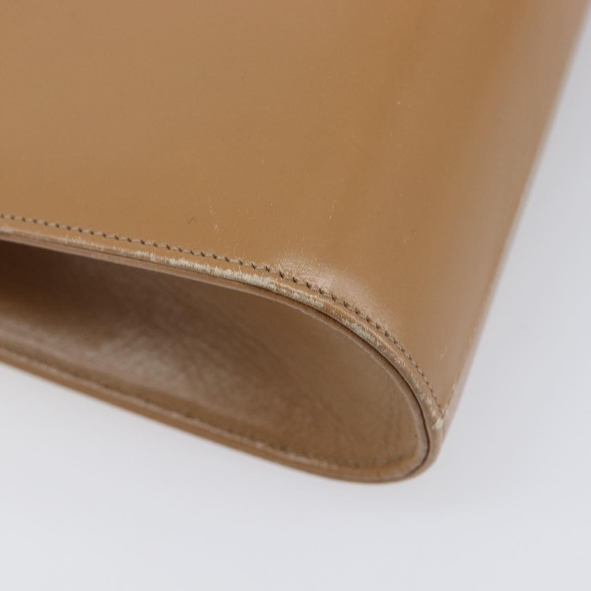 Christian Dior Hand Bag Leather Beige Gold Auth BA17007