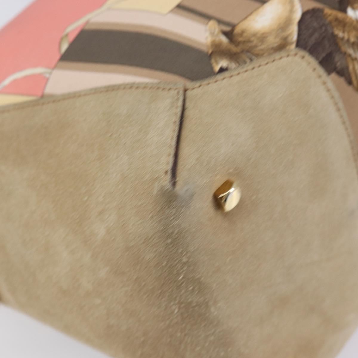 Salvatore Ferragamo Tote Bag Nylon Beige Gold Auth BA17008A