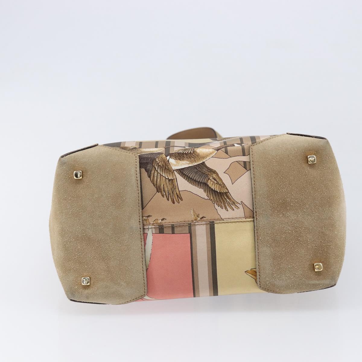 Salvatore Ferragamo Tote Bag Nylon Beige Gold Auth BA17008A