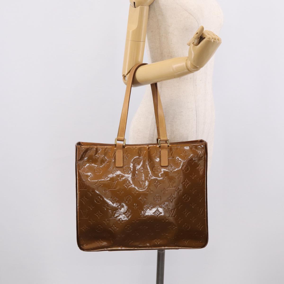 LOUIS VUITTON Monogram Vernis Columbus Tote Bag Bronze M91134 LV Auth BA17015