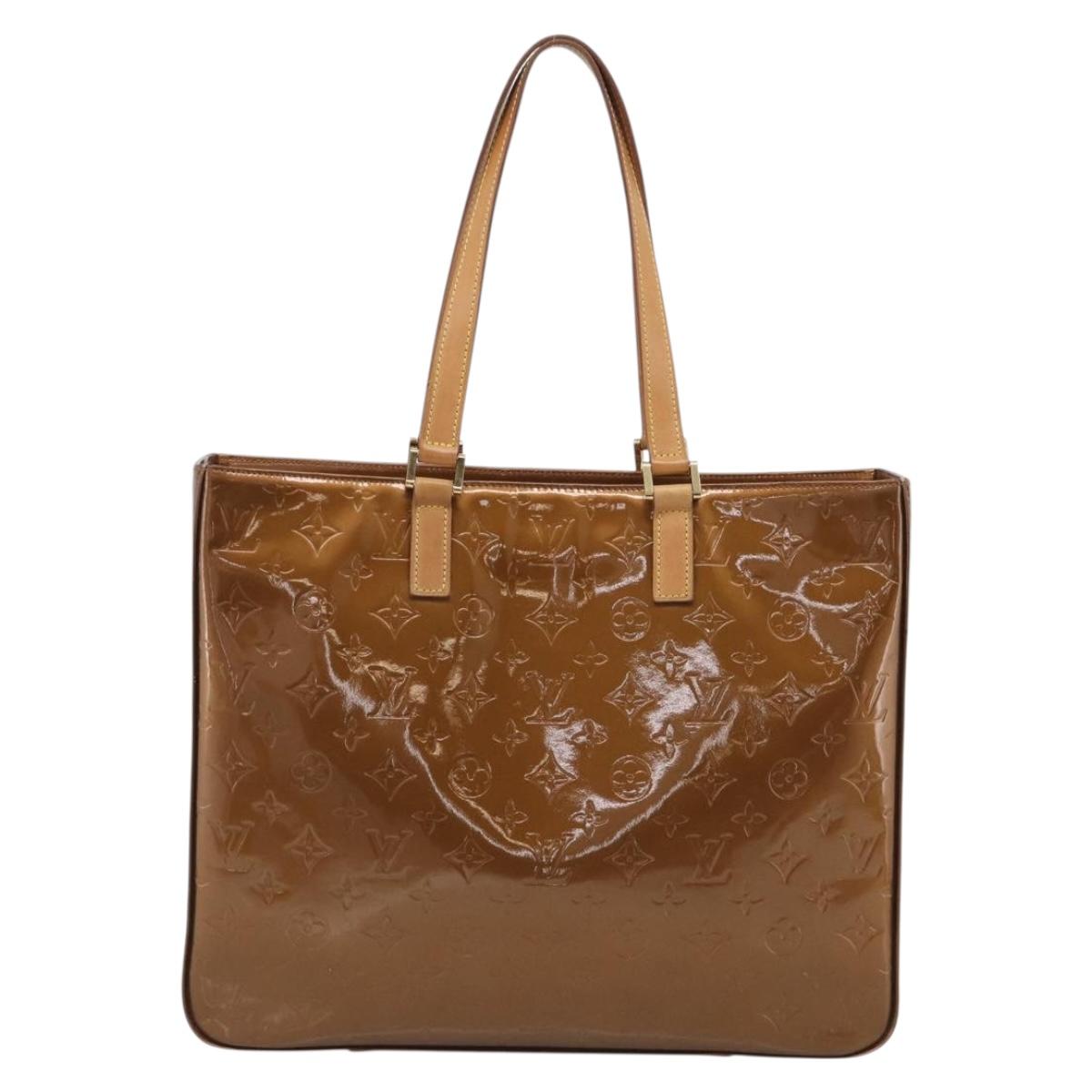 LOUIS VUITTON Monogram Vernis Columbus Tote Bag Bronze M91134 LV Auth BA17015