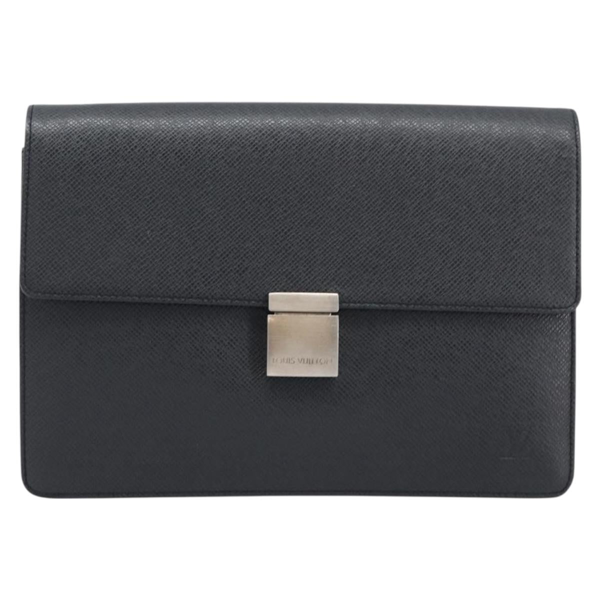 LOUIS VUITTON Taiga Selenga Clutch Bag Ardoise M30782 LV Auth BA17016A