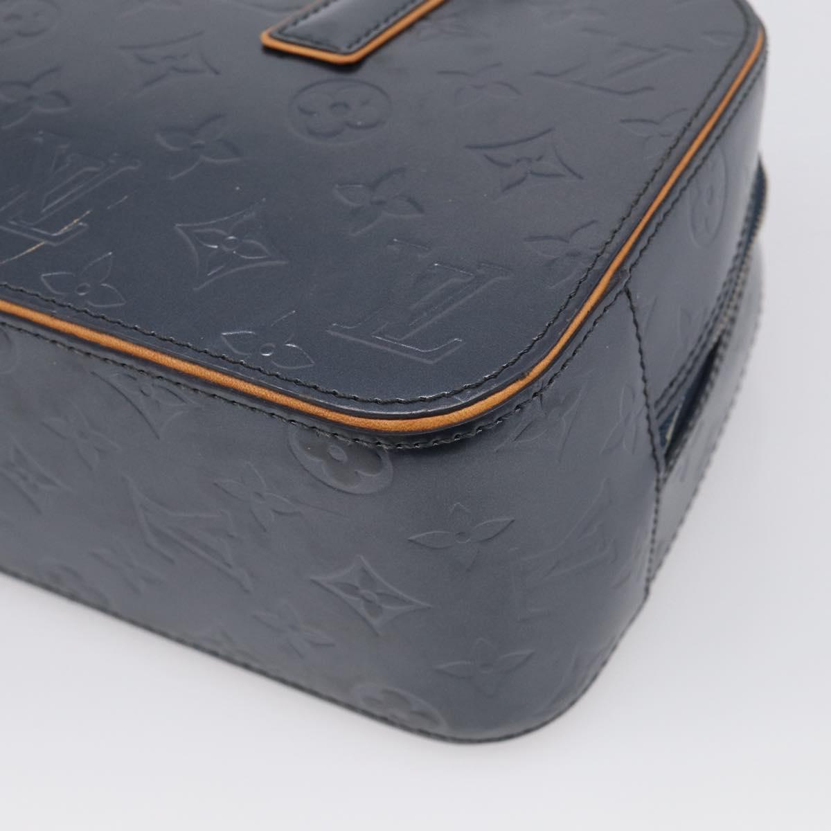 LOUIS VUITTON Monogram Mat Shelton Hand Bag Navy LV Auth BA17018