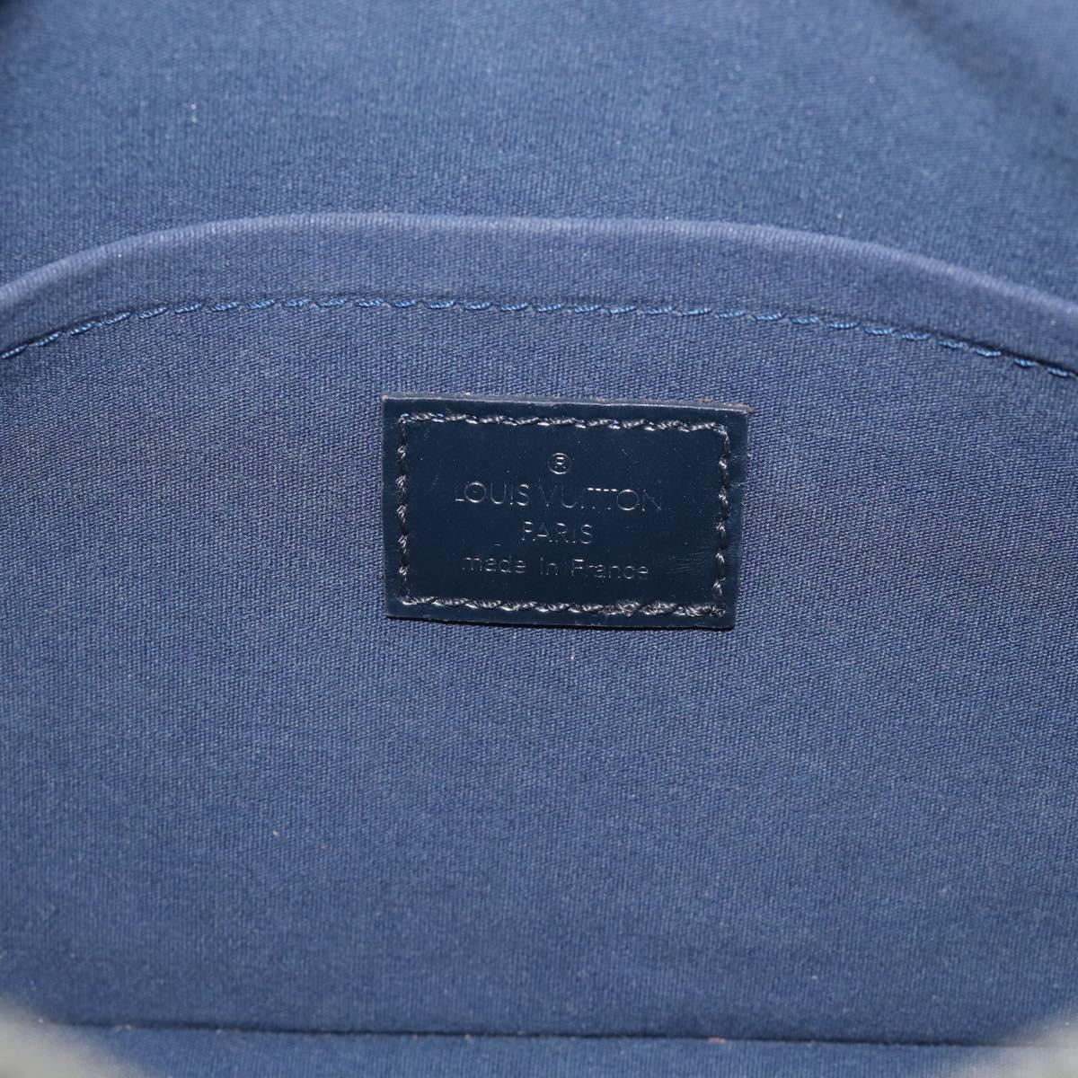 LOUIS VUITTON Monogram Mat Shelton Hand Bag Navy LV Auth BA17018