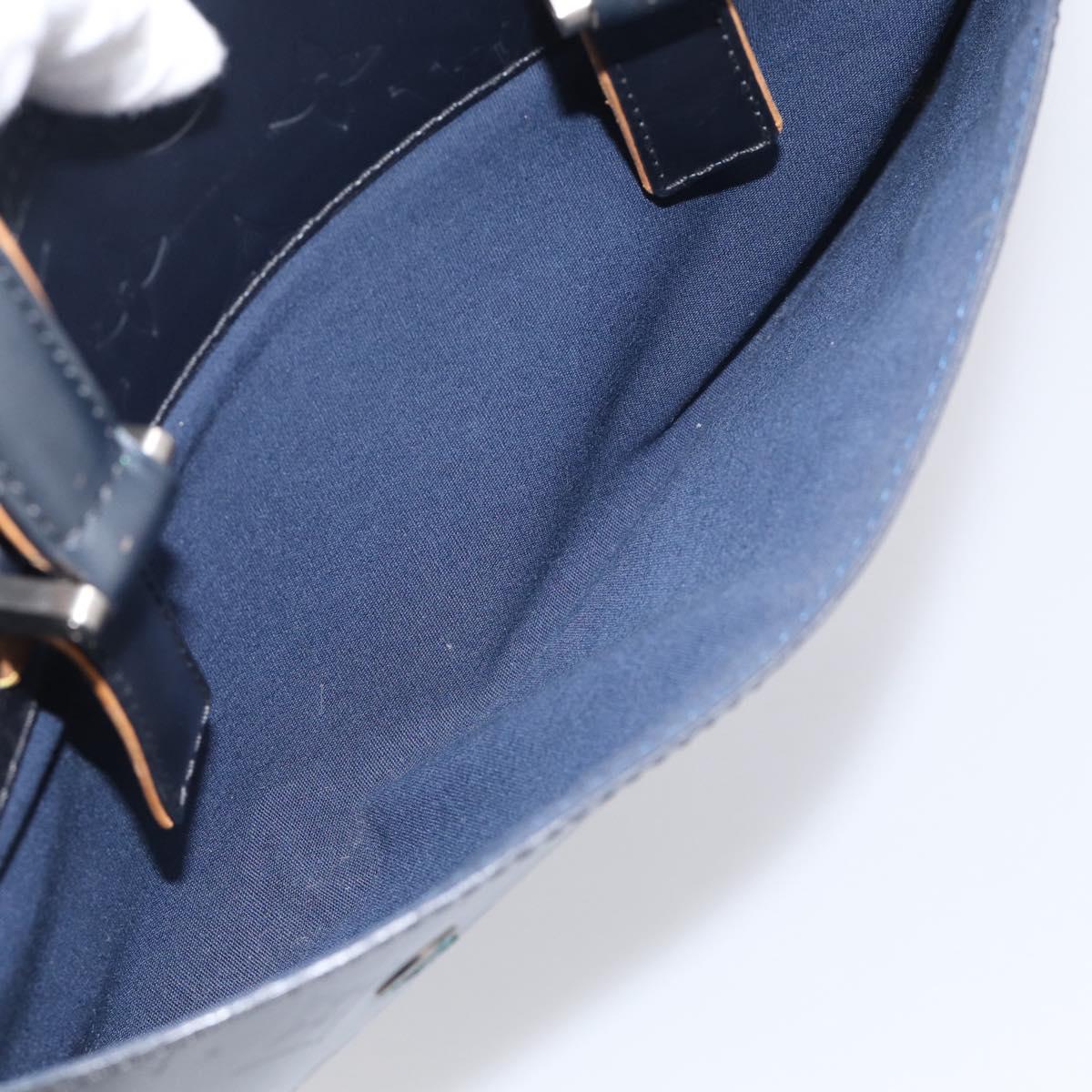 LOUIS VUITTON Monogram Mat Shelton Hand Bag Navy LV Auth BA17018
