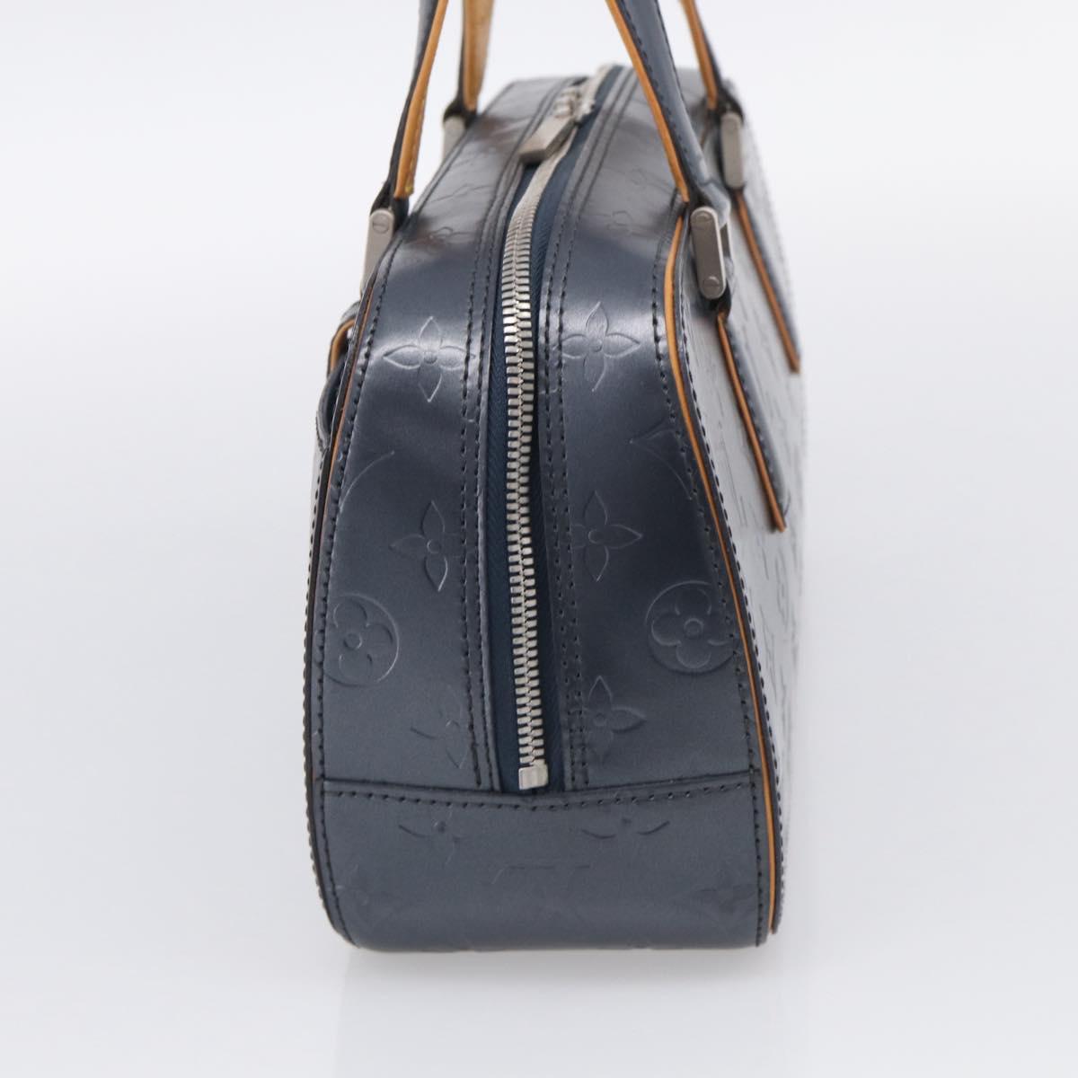 LOUIS VUITTON Monogram Mat Shelton Hand Bag Navy LV Auth BA17018