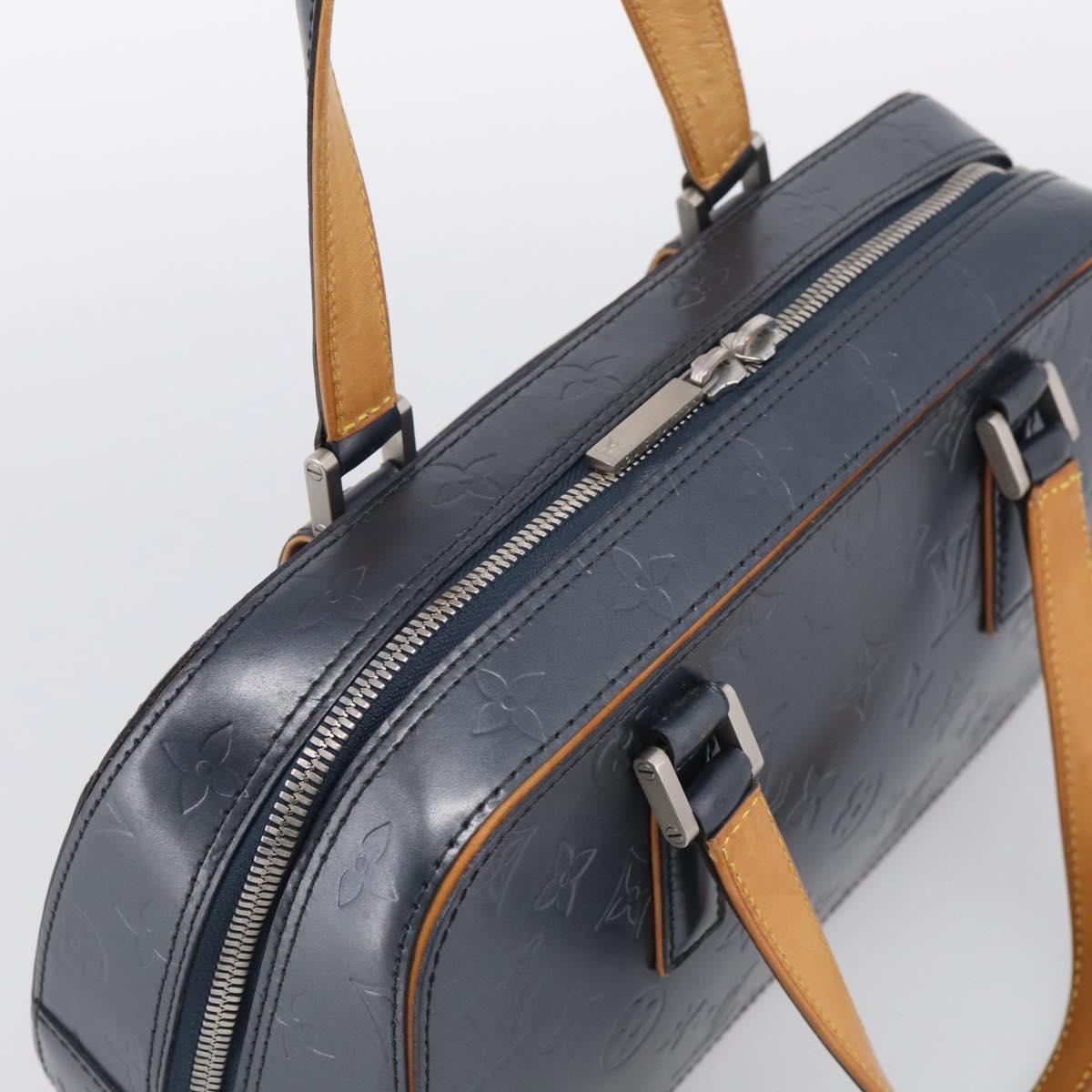 LOUIS VUITTON Monogram Mat Shelton Hand Bag Navy LV Auth BA17018