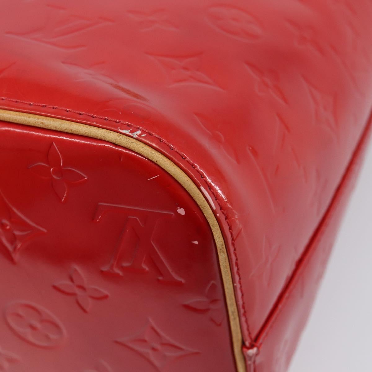 LOUIS VUITTON Monogram Vernis Houston Hand Bag Red M91092 LV Auth BA17021