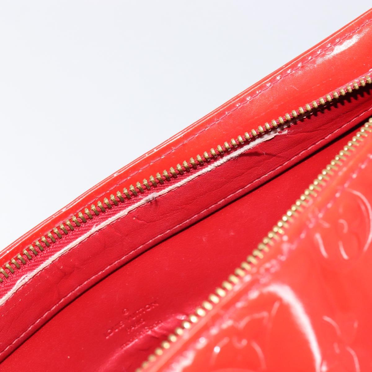 LOUIS VUITTON Monogram Vernis Houston Hand Bag Red M91092 LV Auth BA17021