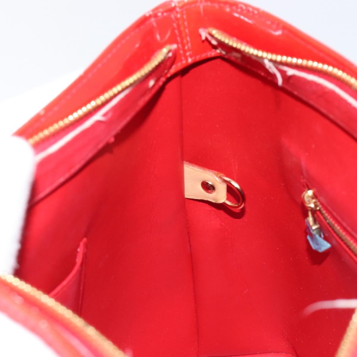 LOUIS VUITTON Monogram Vernis Houston Hand Bag Red M91092 LV Auth BA17021