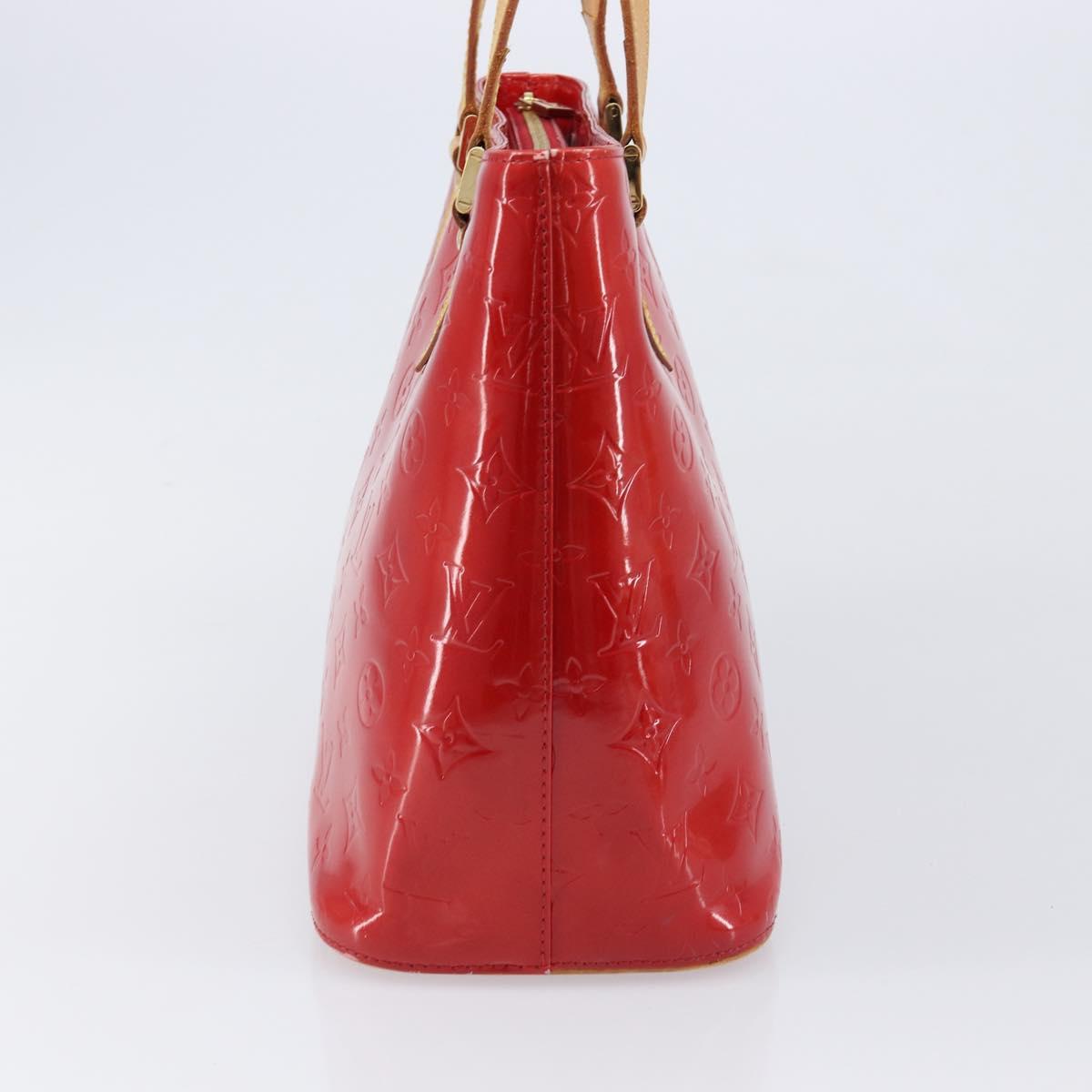 LOUIS VUITTON Monogram Vernis Houston Hand Bag Red M91092 LV Auth BA17021