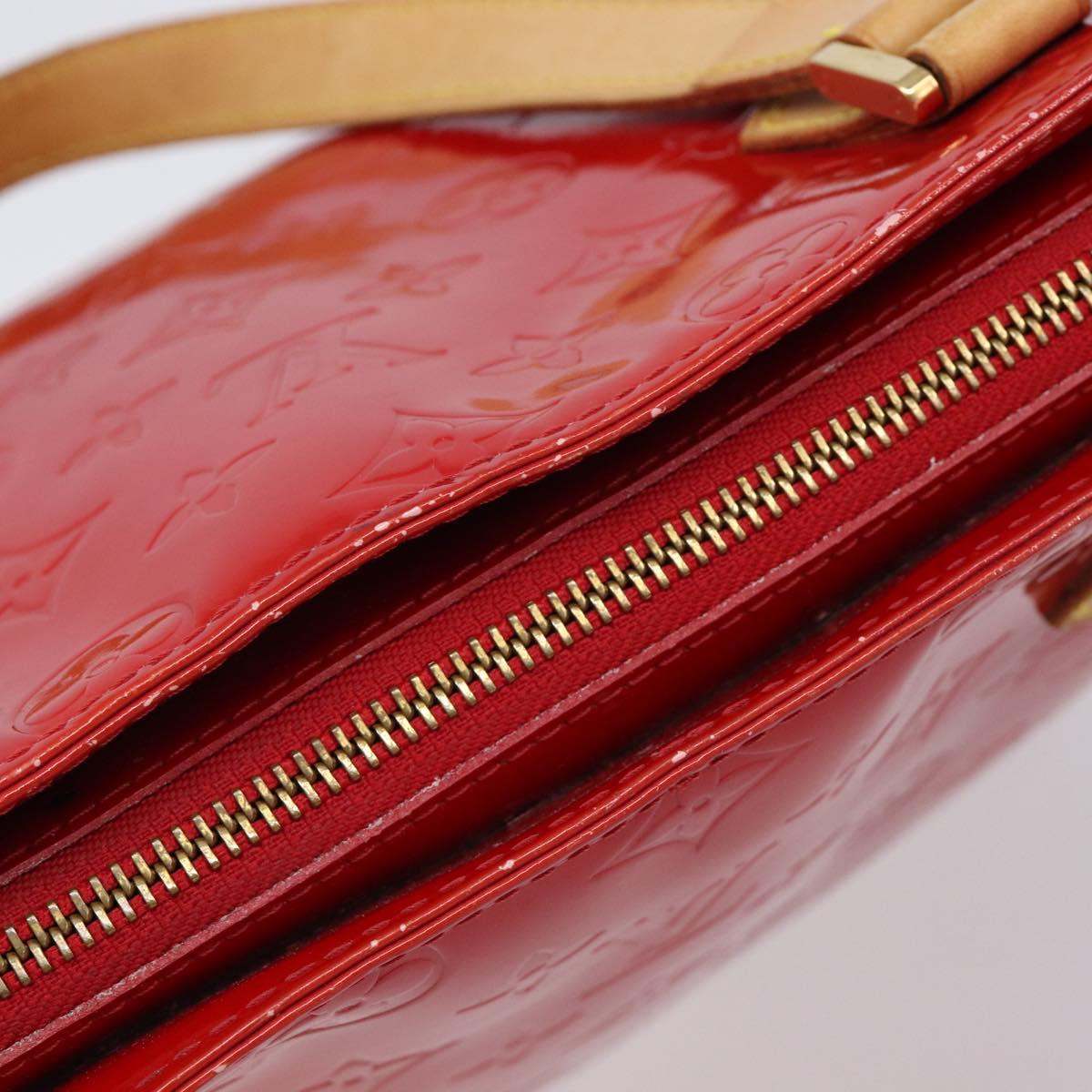 LOUIS VUITTON Monogram Vernis Houston Hand Bag Red M91092 LV Auth BA17021