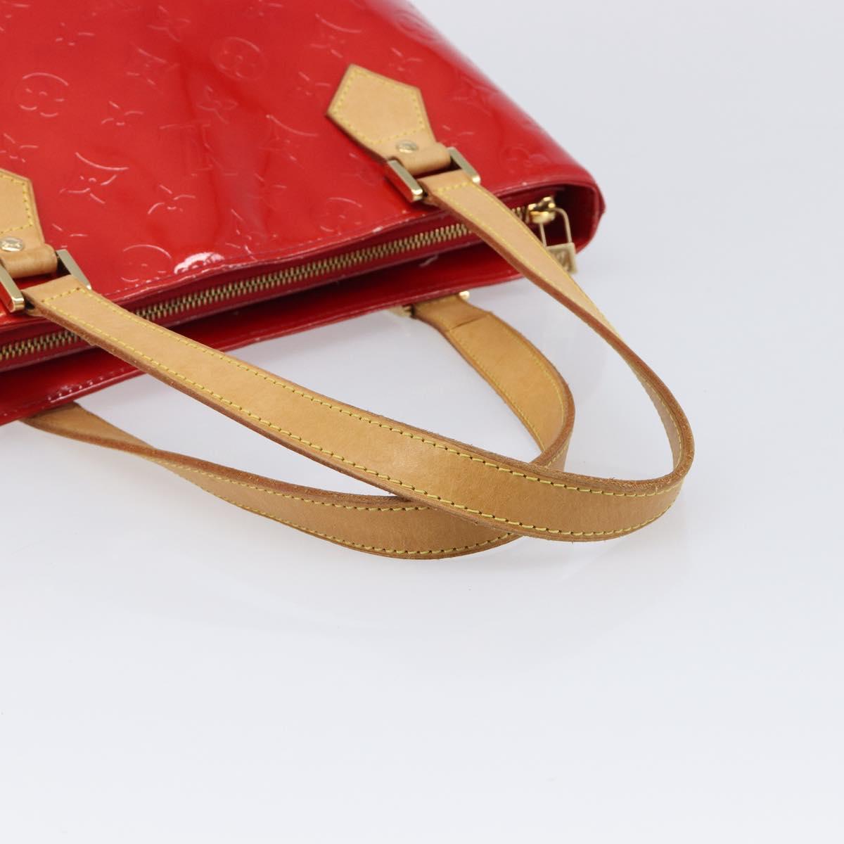 LOUIS VUITTON Monogram Vernis Houston Hand Bag Red M91092 LV Auth BA17021