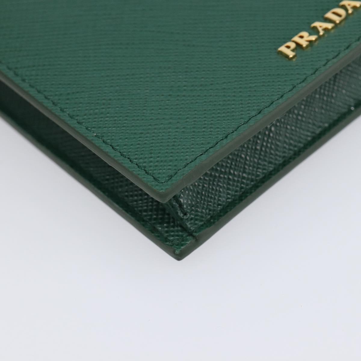 PRADA smartphone Pouch Safiano leather Green Gold Auth BA17022V