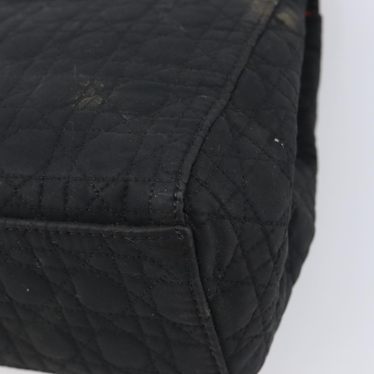 Christian Dior Canage Shoulder Bag Canvas Black Gold Auth BA17023