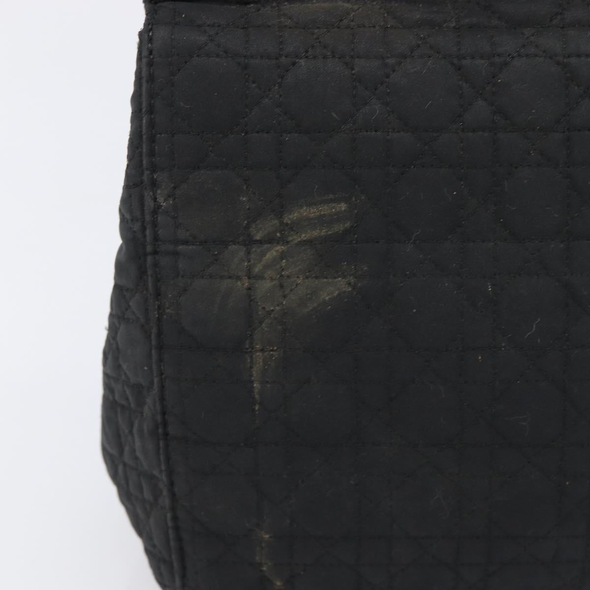 Christian Dior Canage Shoulder Bag Canvas Black Gold Auth BA17023