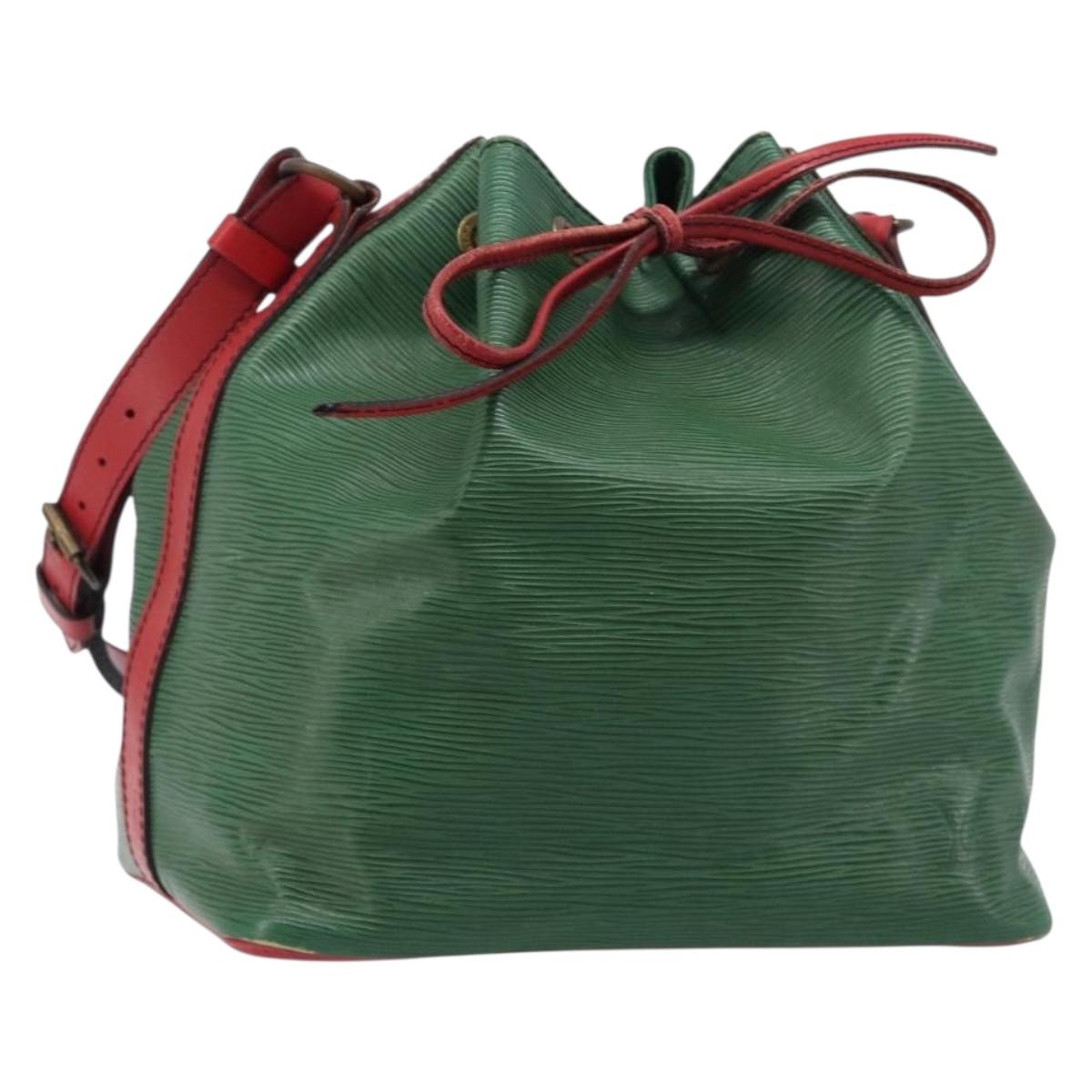LOUIS VUITTON Epi Petit Noe Shoulder Bag Green Red M44147 LV Auth BA17024
