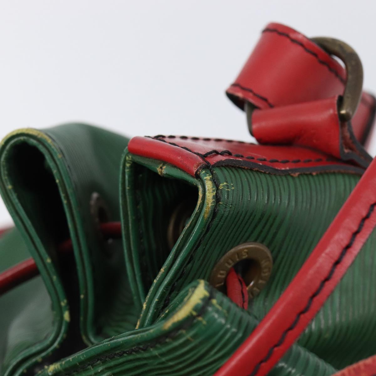 LOUIS VUITTON Epi Petit Noe Shoulder Bag Green Red M44147 LV Auth BA17024