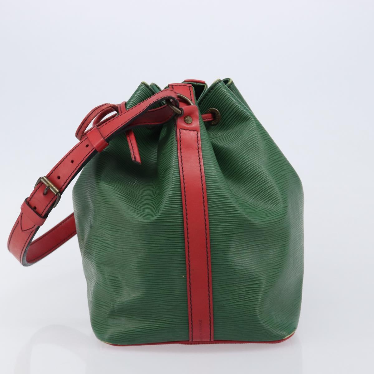 LOUIS VUITTON Epi Petit Noe Shoulder Bag Green Red M44147 LV Auth BA17024