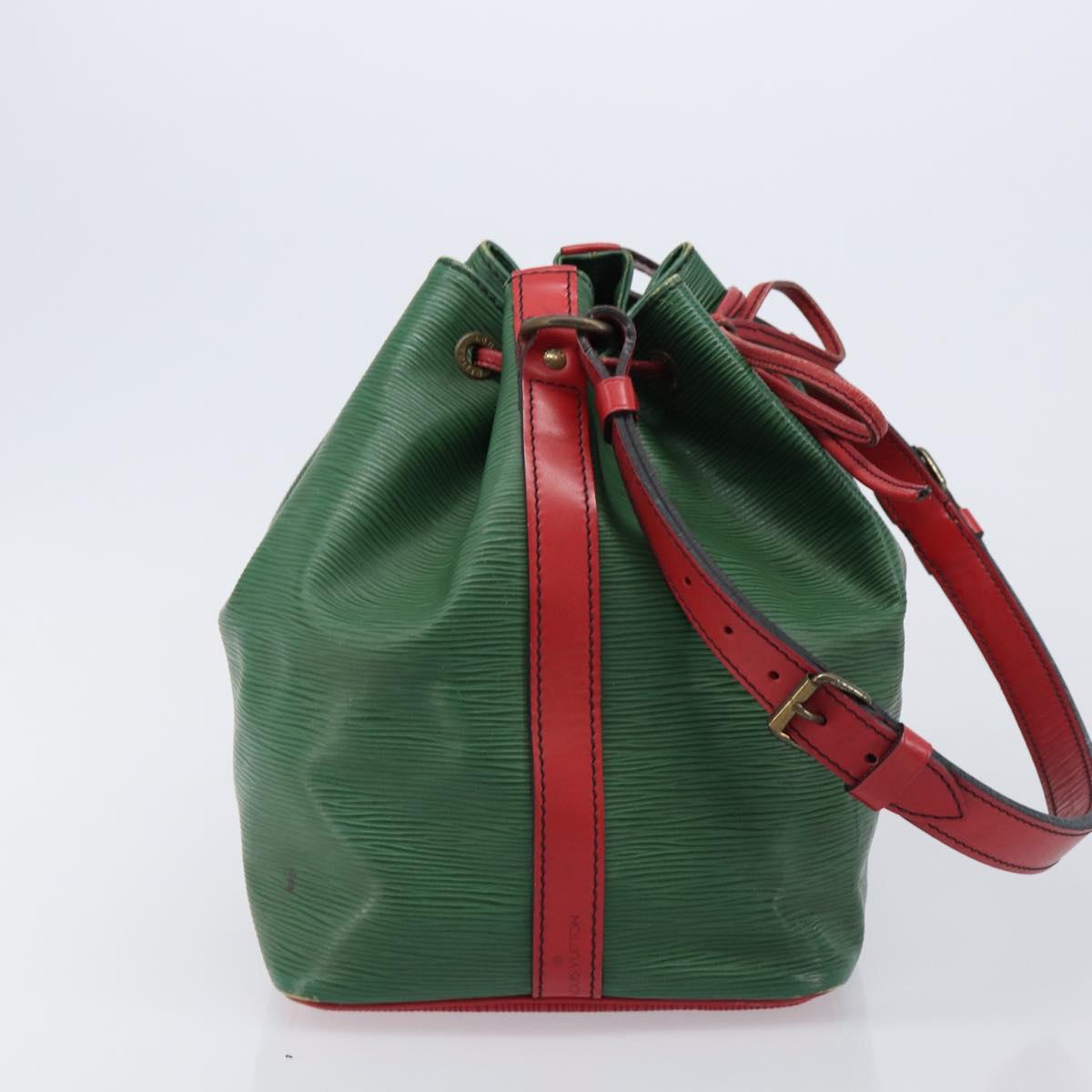 LOUIS VUITTON Epi Petit Noe Shoulder Bag Green Red M44147 LV Auth BA17024