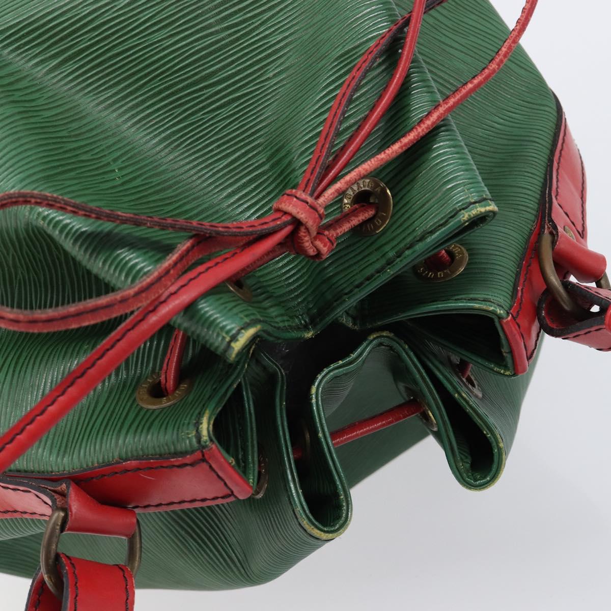 LOUIS VUITTON Epi Petit Noe Shoulder Bag Green Red M44147 LV Auth BA17024