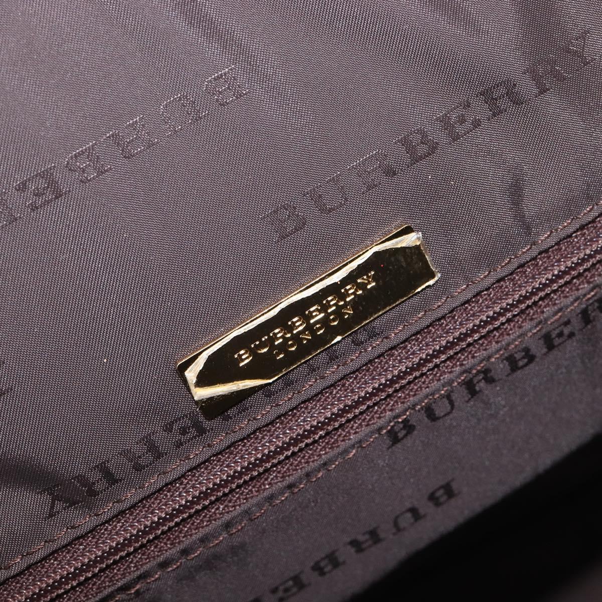 BURBERRY Nova Check Boston Bag Canvas Beige Gold Auth BA17025