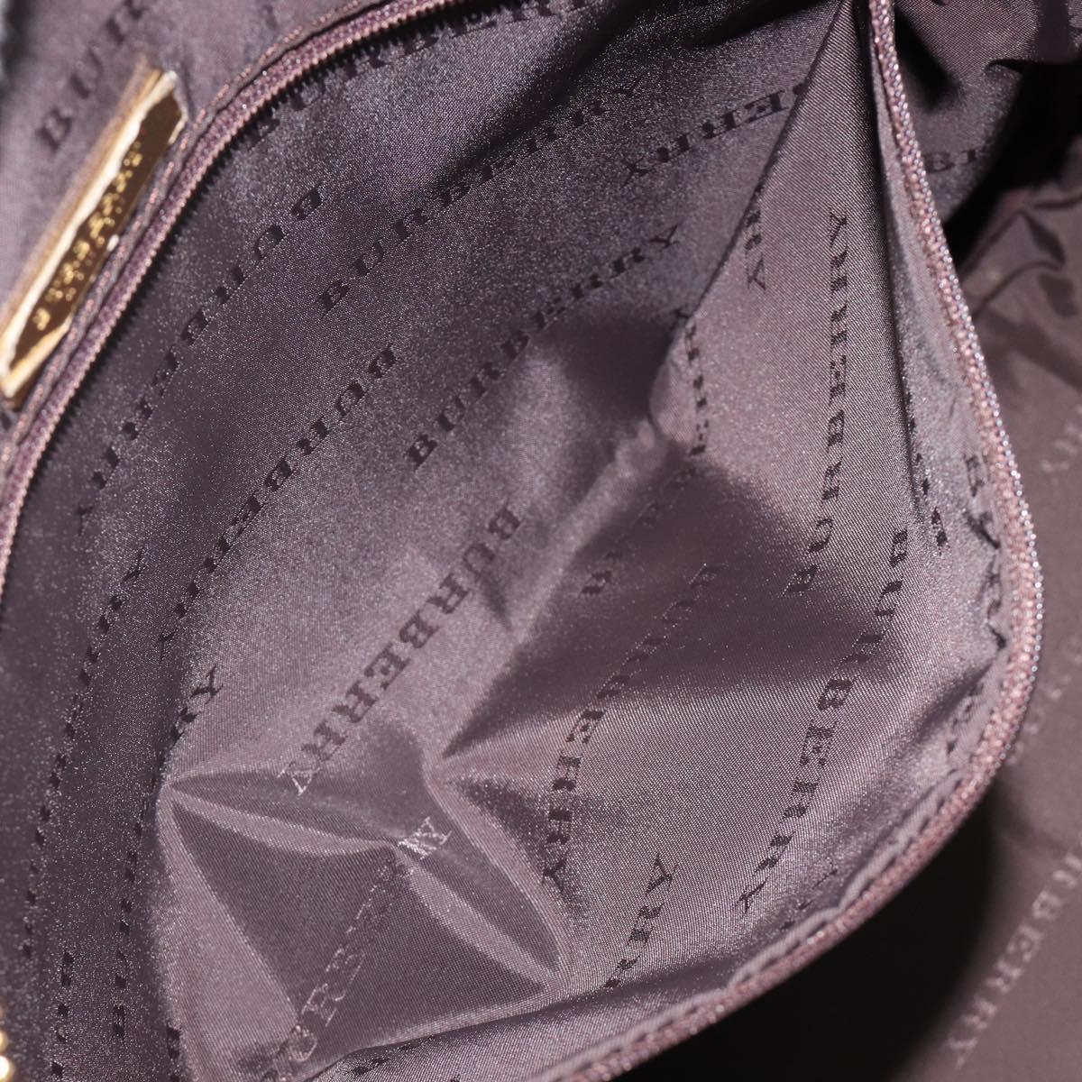 BURBERRY Nova Check Boston Bag Canvas Beige Gold Auth BA17025