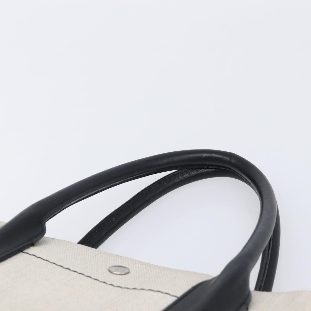 Saint Laurent Rive Gauche Tote Bag Canvas White Silver 632539 Auth BA17027