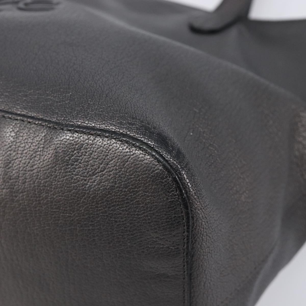 LOEWE Tote Bag Leather Dark Gray Auth BA17028