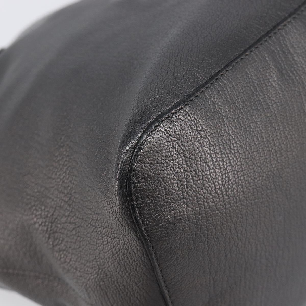 LOEWE Tote Bag Leather Dark Gray Auth BA17028