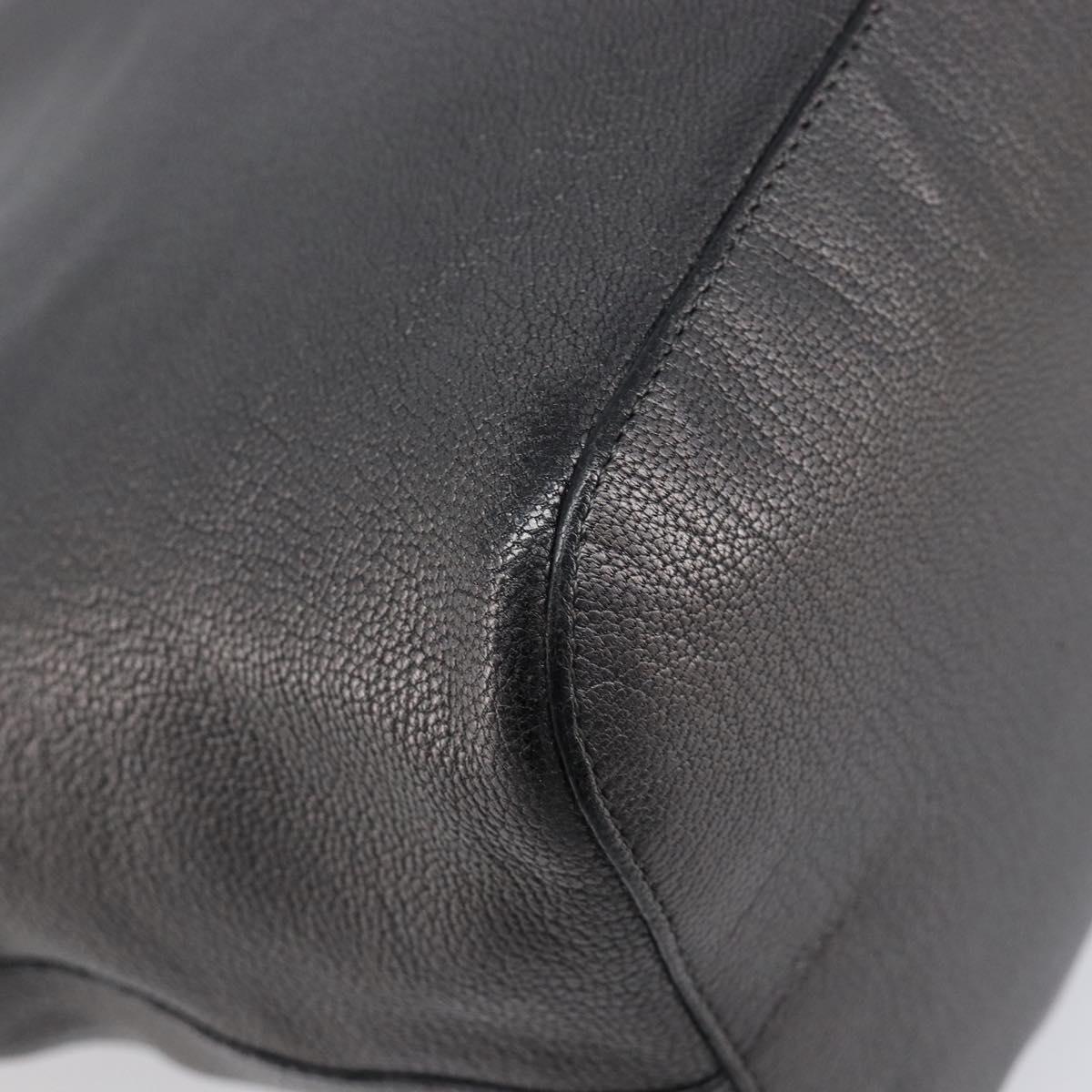 LOEWE Tote Bag Leather Dark Gray Auth BA17028