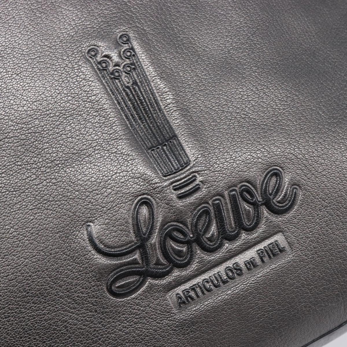 LOEWE Tote Bag Leather Dark Gray Auth BA17028