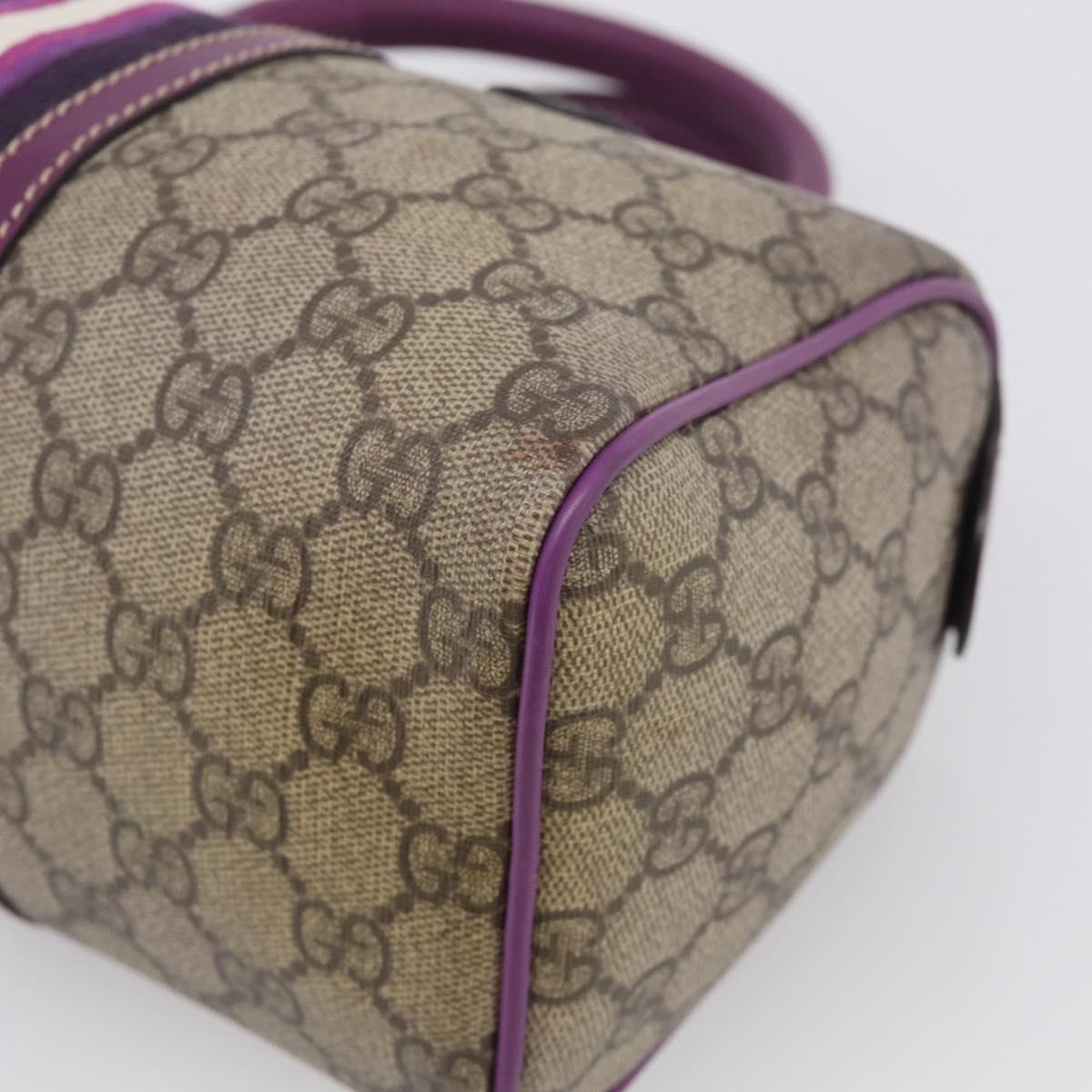 GUCCI GG Supreme Sherry Line Hand Bag PVC Beige Gold 190257 Auth BA17032