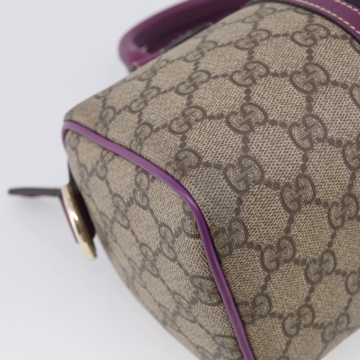 GUCCI GG Supreme Sherry Line Hand Bag PVC Beige Gold 190257 Auth BA17032