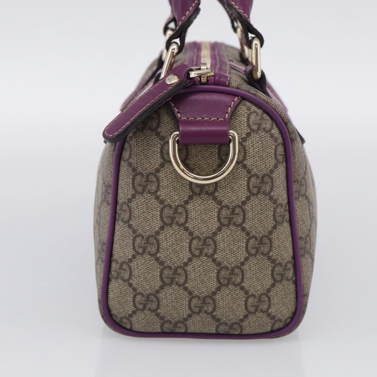 GUCCI GG Supreme Sherry Line Hand Bag PVC Beige Gold 190257 Auth BA17032
