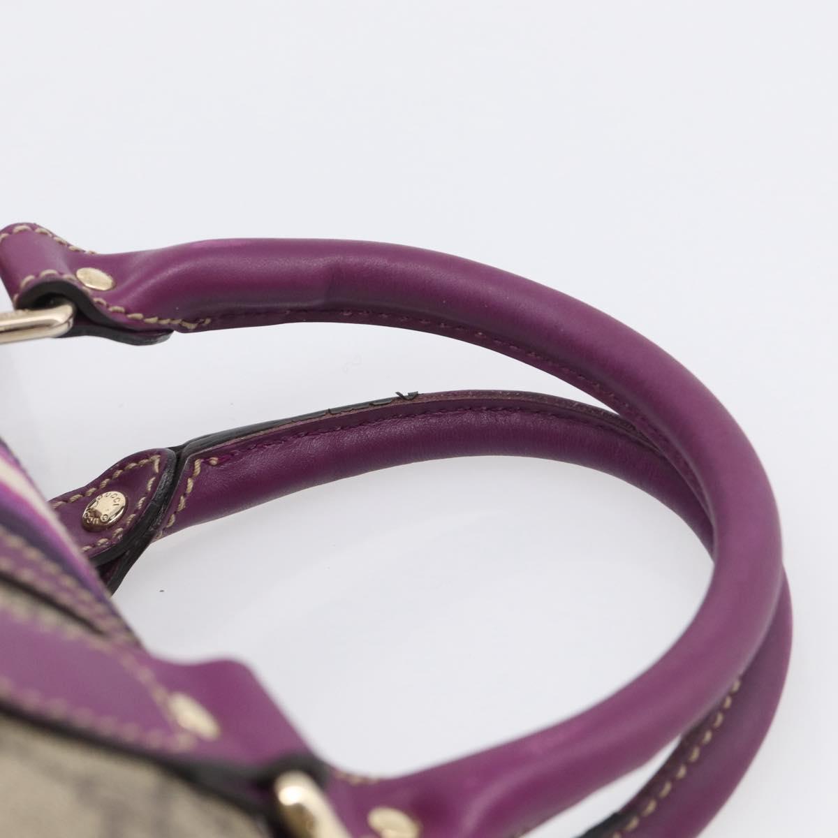 GUCCI GG Supreme Sherry Line Hand Bag PVC Beige Gold 190257 Auth BA17032