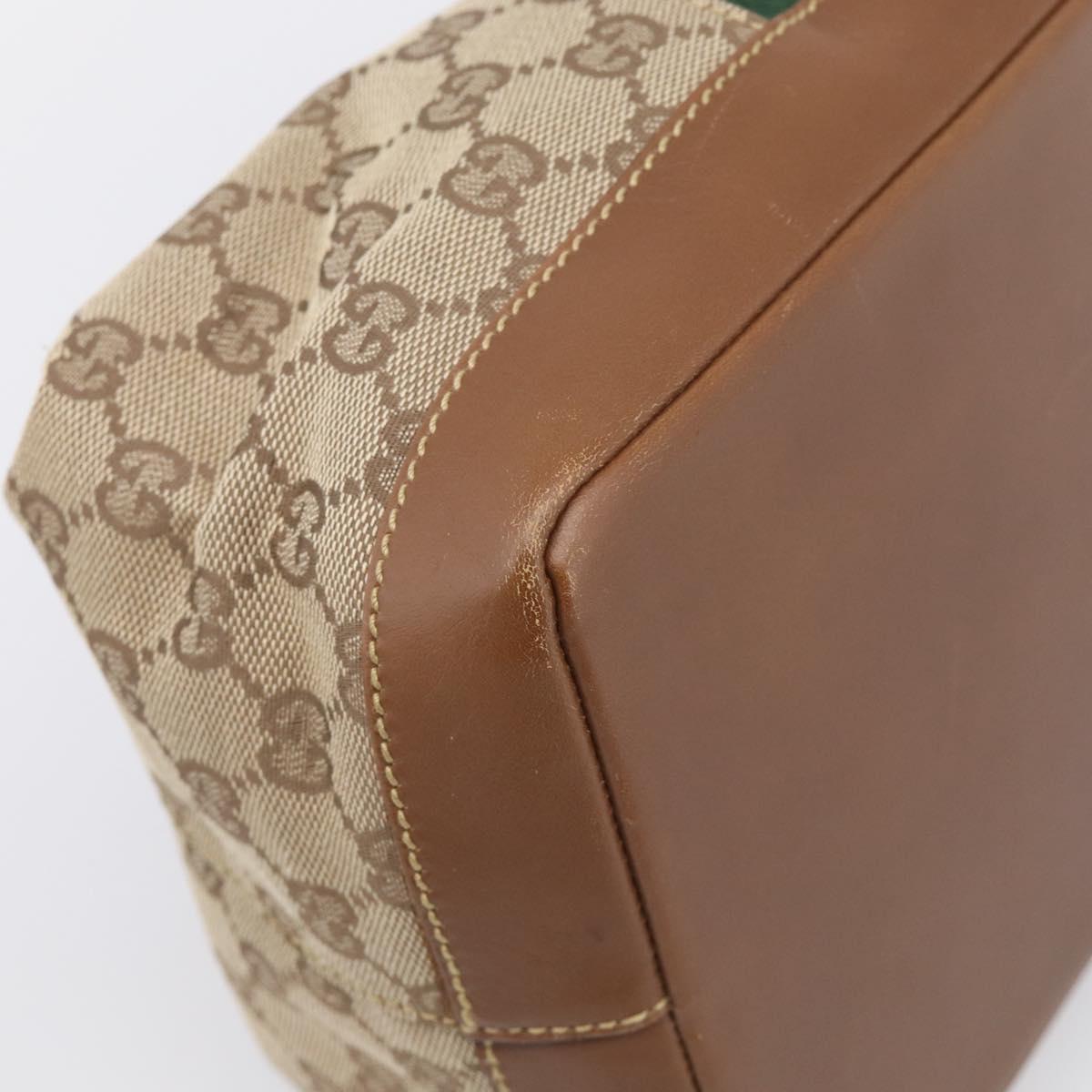 GUCCI GG Canvas Web Sherry Line Hand Bag Beige 2123 014 5000 Auth BA17034A