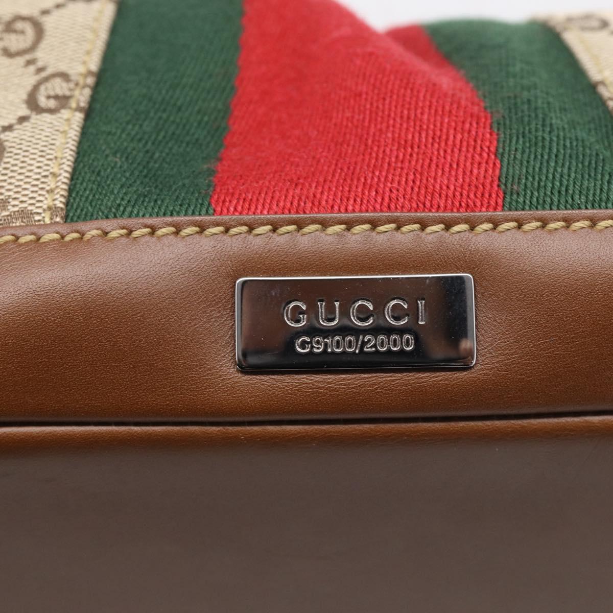 GUCCI GG Canvas Web Sherry Line Hand Bag Beige 2123 014 5000 Auth BA17034A