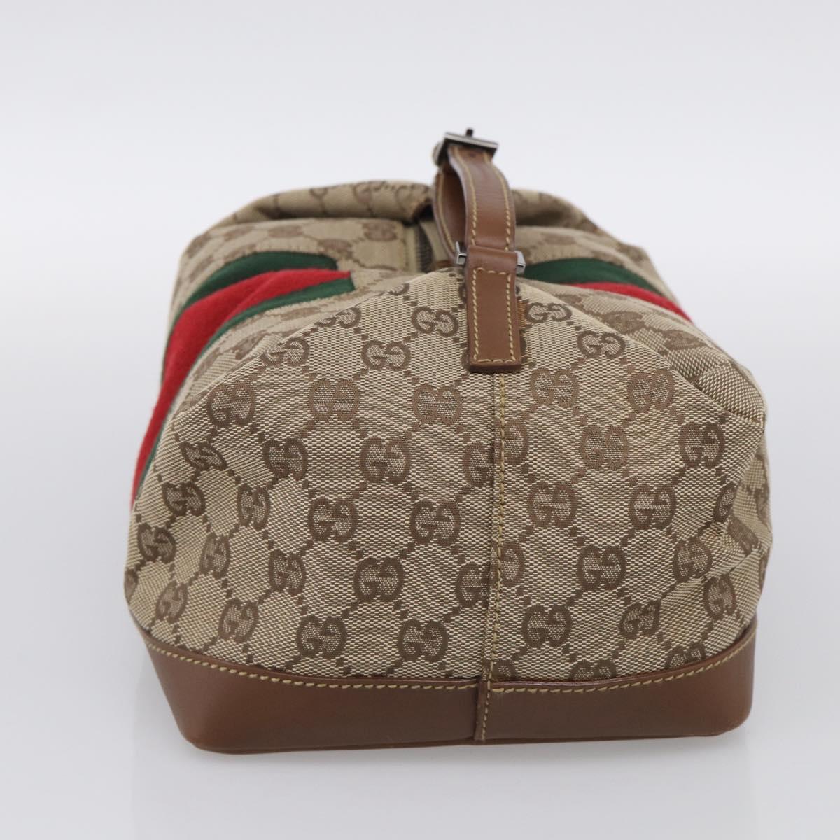 GUCCI GG Canvas Web Sherry Line Hand Bag Beige 2123 014 5000 Auth BA17034A