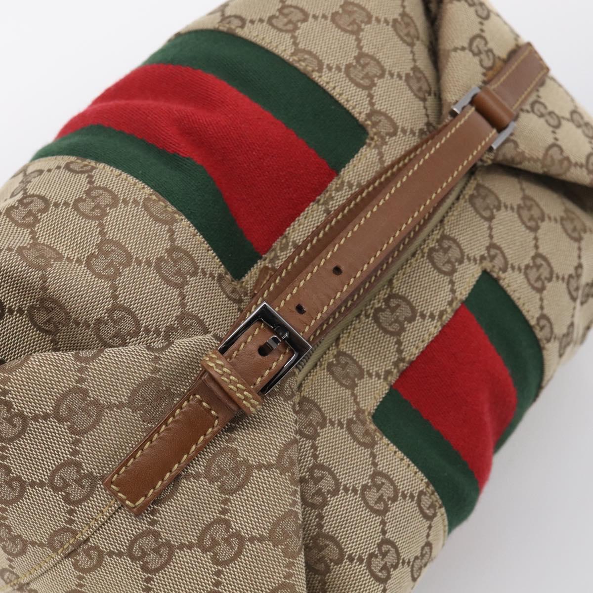 GUCCI GG Canvas Web Sherry Line Hand Bag Beige 2123 014 5000 Auth BA17034A
