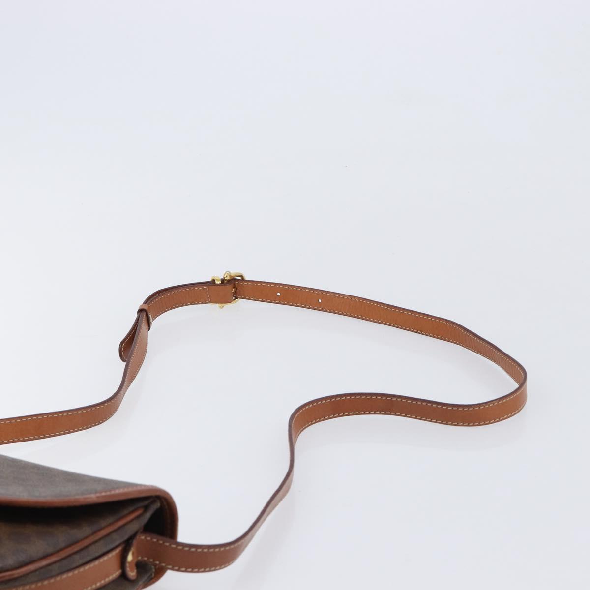 CELINE Macadam Shoulder Bag PVC Brown Gold Auth BA17035A
