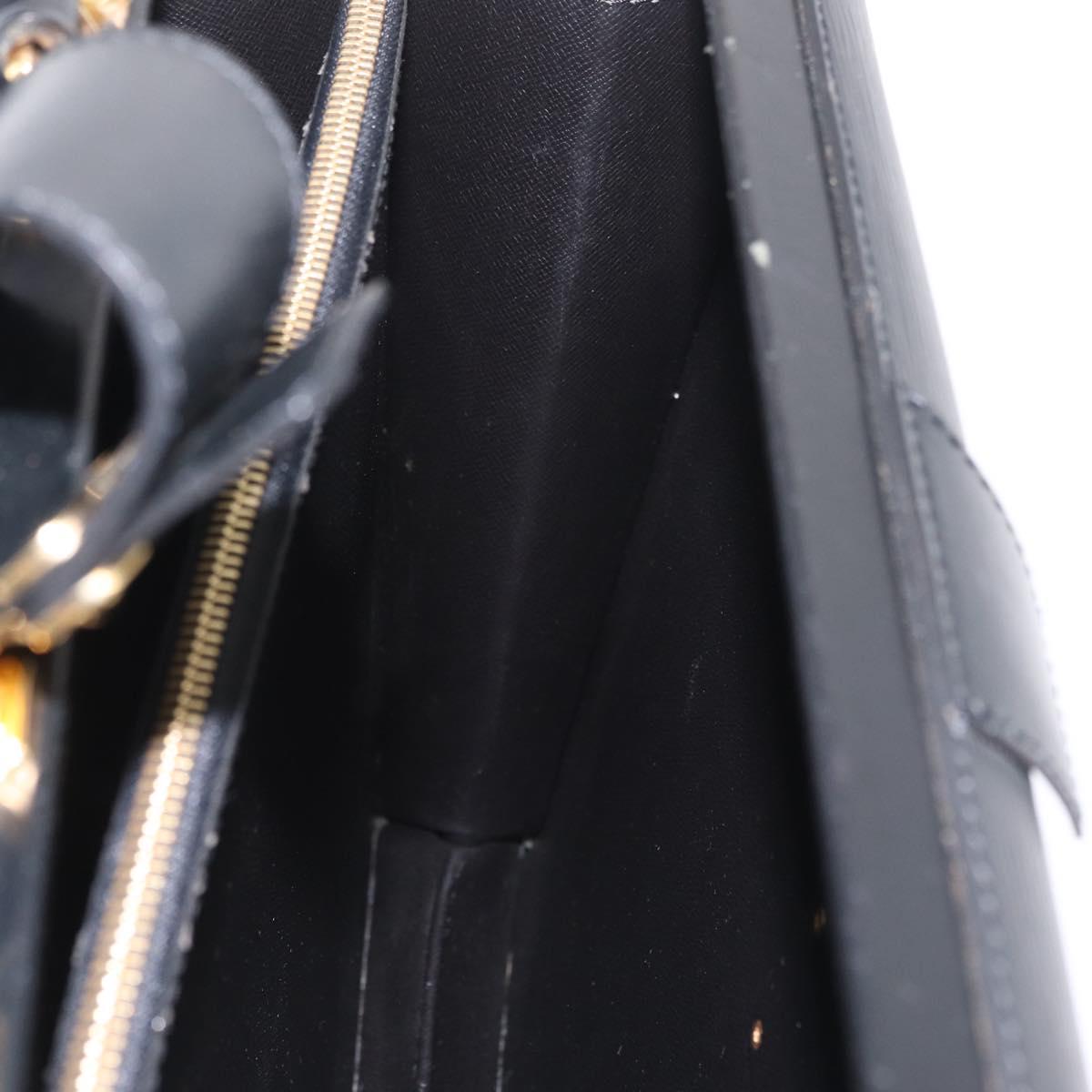 LOUIS VUITTON Epi Serviette Fermoir Business Bag Black M54352 LV Auth BA17037A