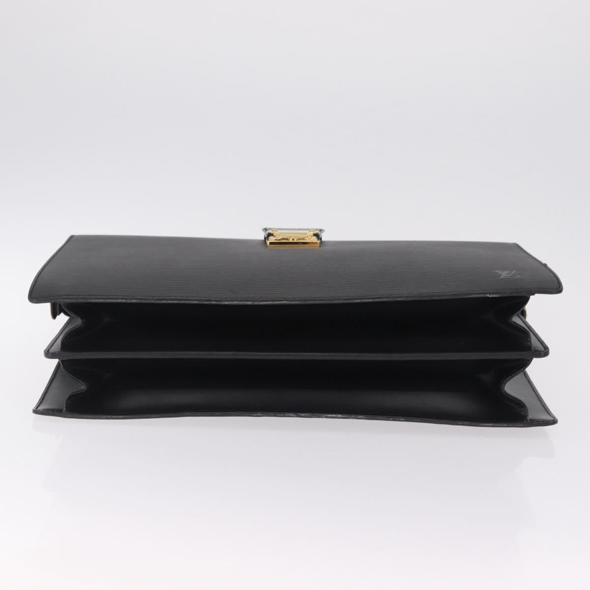 LOUIS VUITTON Epi Serviette Fermoir Business Bag Black M54352 LV Auth BA17037A