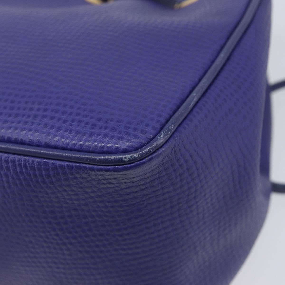 Christian Dior Shoulder Bag Leather Purple Gold Auth BA17038