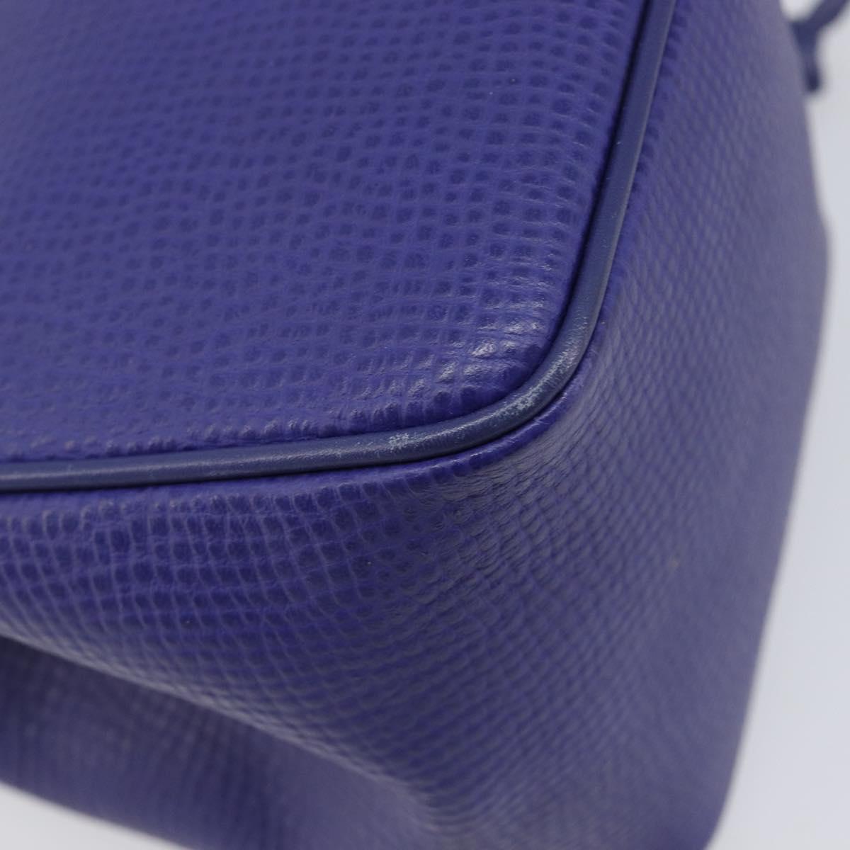 Christian Dior Shoulder Bag Leather Purple Gold Auth BA17038