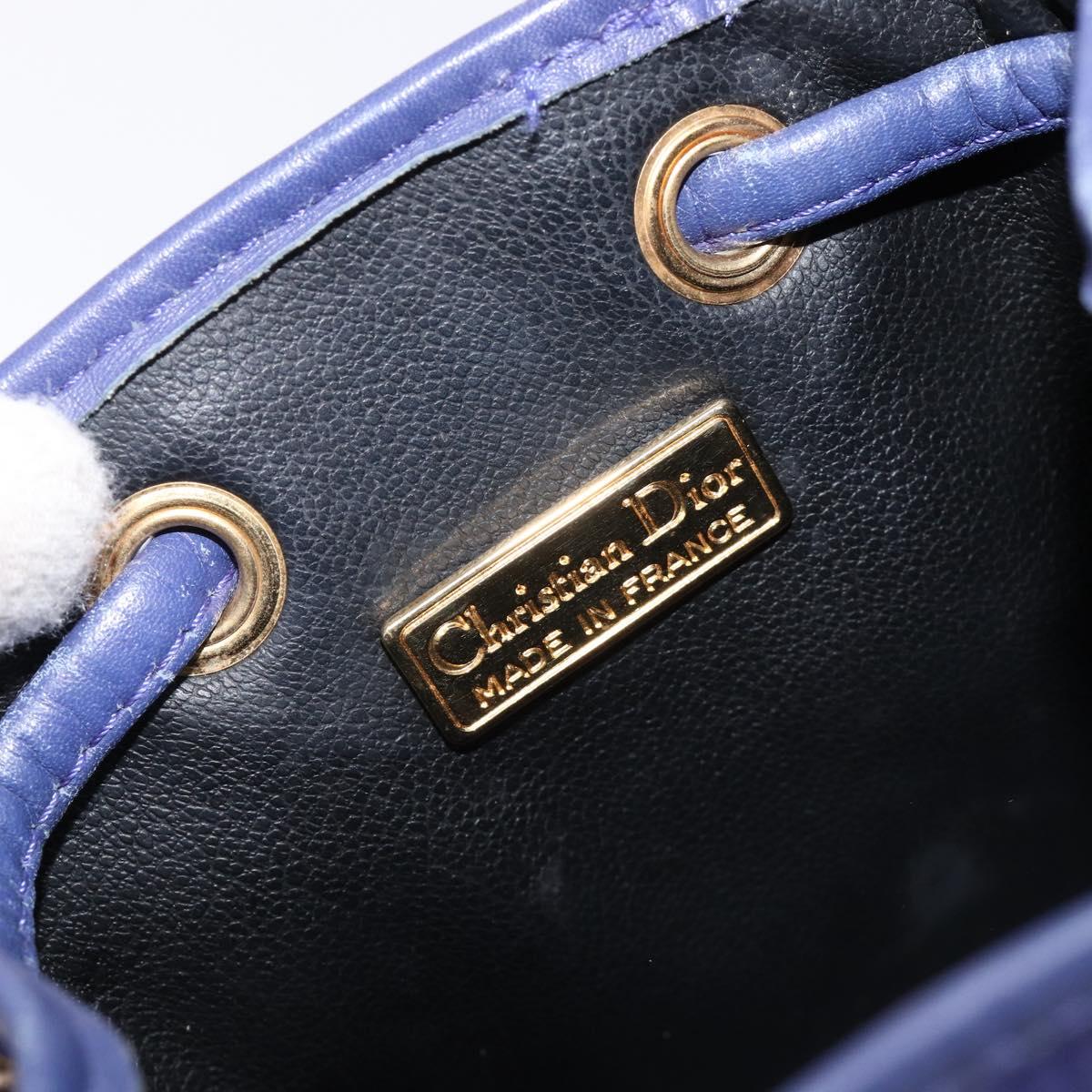 Christian Dior Shoulder Bag Leather Purple Gold Auth BA17038
